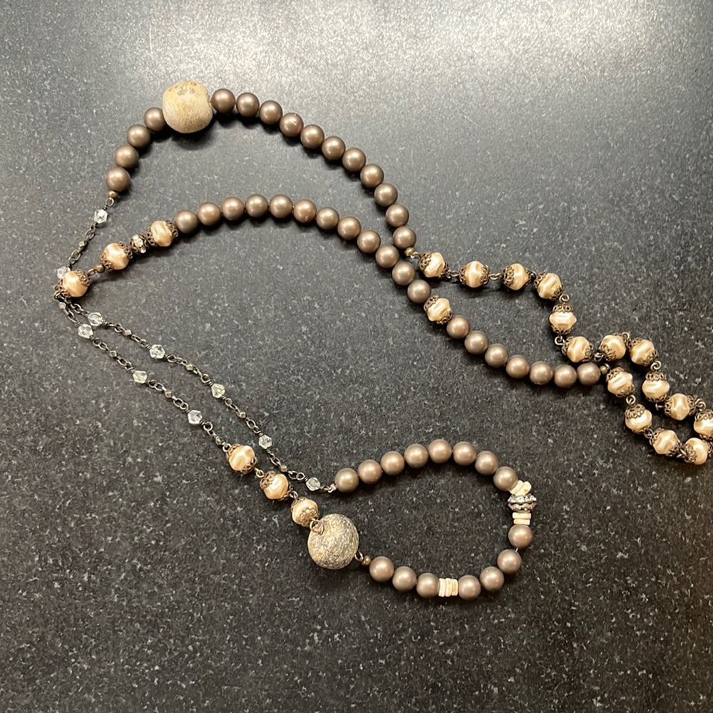 Stone and bead necklace